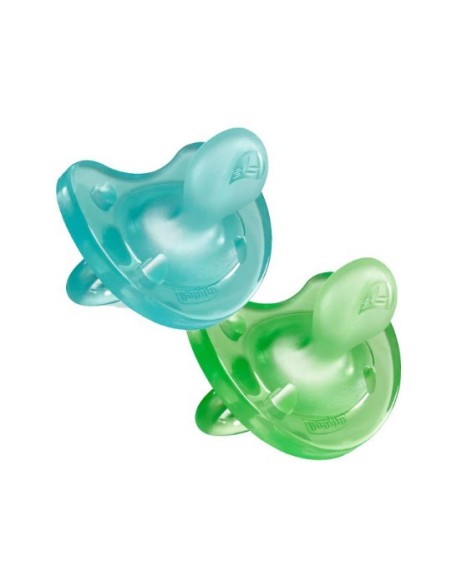 CHICCO CHUPETE TODOGOMA SILICONA SOFT VERDE 12M+ 2U