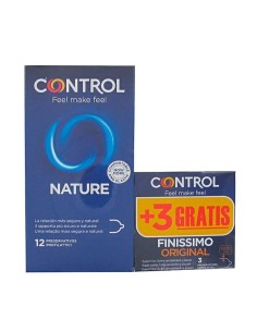 PRESERVATIVOS CONTROL NATURE 12 UNIDADES + FINISSIMO ORIGINAL 3 UNIDADES 