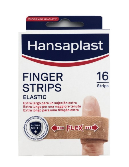 HANSAPLAST FINGER STRIPS ELASTIC EXTRA LARGO 16 UNIDADES 