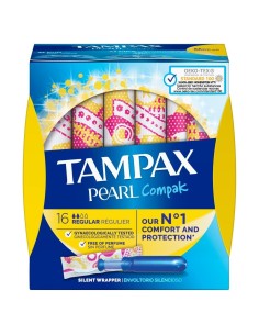 TAMPAX COMPAK PEARL TAMPON 100%ALGODON  REGULAR 16 U