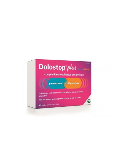 DOLOSTOP PLUS 500 mg/150 mg 16 COMPRIMIDOS RECUBIERTOS