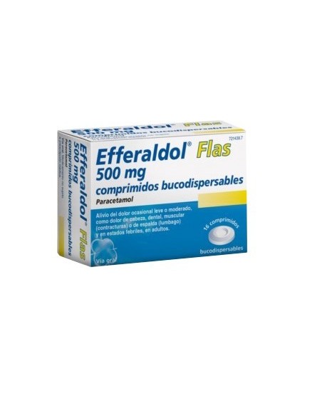 EFFERALDOL FLAS  500 MG 16 COMPRIMIDOS BUCODISPERSABLES
