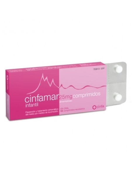 CINFAMAR INFANTIL 25 MG 10 COMPRIMIDOS
