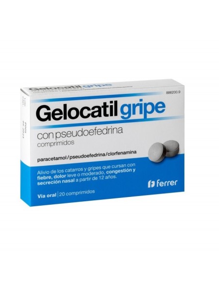 GELOCATIL GRIPE PSEUDOEFEDRINA 20 COMPRIMIDOS