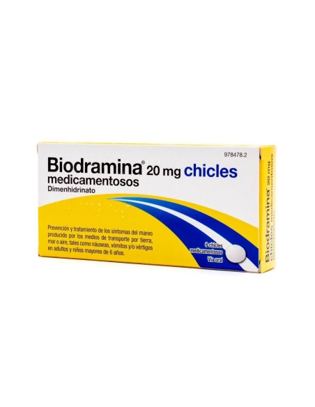 BIODRAMINA 20 MG 6 CHICLES