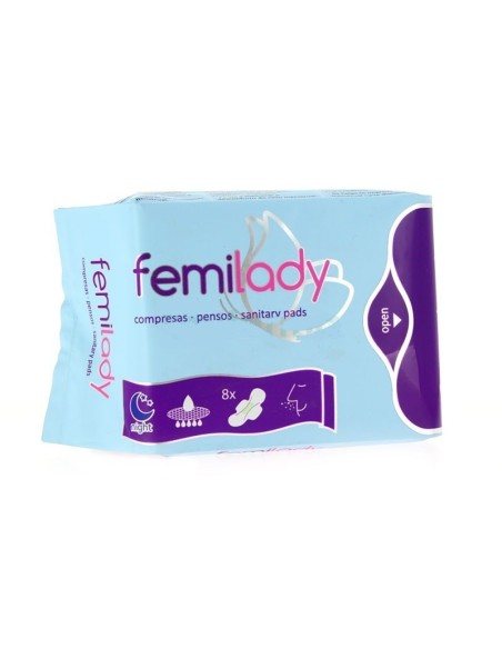 FEMILADY COMPRESAS NOCHE ALGODON 8 UNIDADES
