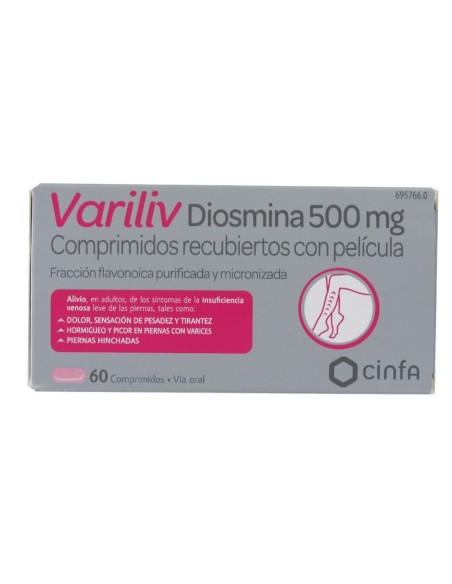 VARILIV DIOSMINA 500 MG 60 COMPRIMIDOS RECUBIERTOS