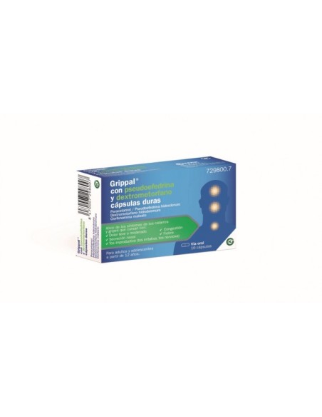 GRIPPALPSEUDOEFREDRINA DEXTROMETORFANO 16 CAPSULAS