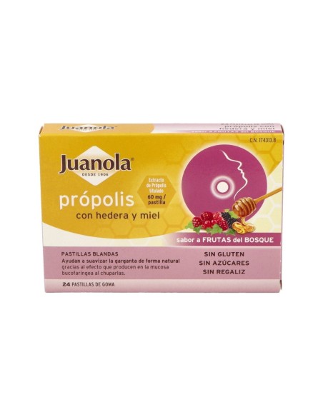 JUANOLA PROPOLIS HIEDRA PASTILLAS FRUTAS BOSQUE  24 PASTILLAS