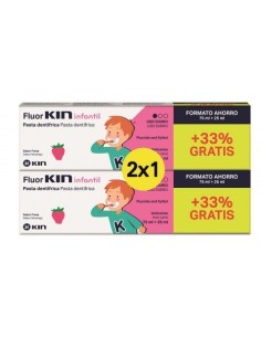FLUOR KIN INFANTIL PASTA DENTIFRICA FRESA 75 ML X 2 UNIDADES