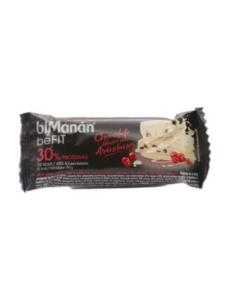 BIMANAN BEFIT BARRITA CHOCOLATE BLANCO CON ARANDANOS 1 UNIDAD