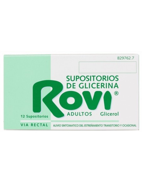 SUPOSITORIOS GLICERINA ROVI   0.96 G 12 SUPOSITORIOS ADULTOS