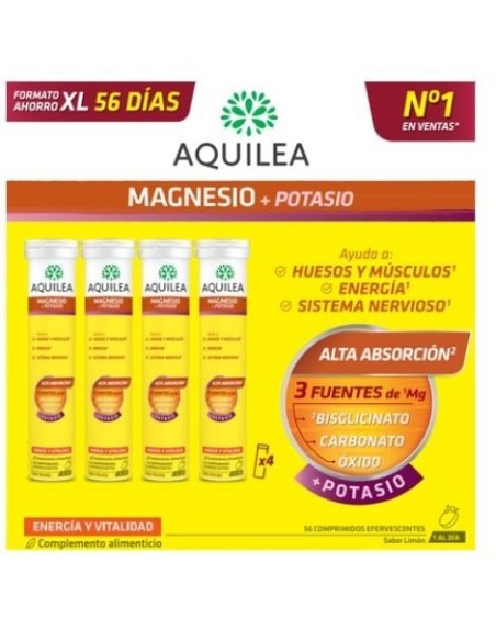 AQUILEA MAGNESIO+POTASIO 56 COMP EFERVESCENTES 