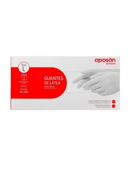 APOSAN GUANTES DE LÁTEX TALLA L 50 UDS
