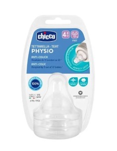 CHICCO TETINA SILICONA FLUJO RAPIDO PHYSIO + 4 MESES 2 UNIDADES