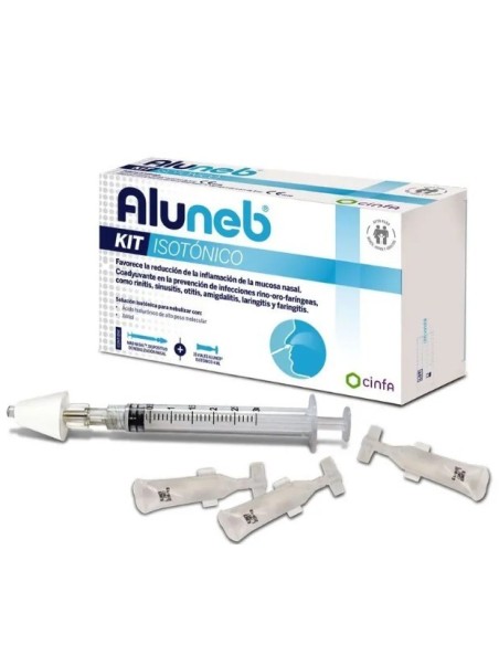 ALUNEB ISOTONICO  KIT 15 VIALES 4 ml + 1 DISPOSITIVO DE NEBULIZACIÓN NASAL