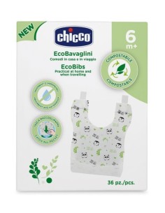 CHICCO BABERO INFANTIL BIODEGRADABLES MONOUSO  +6 MESES 36 UNIDADES