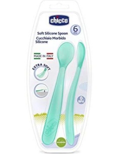 CHICCO CUCHARA SILICONA EASY TRAINING  +6 MESES 2 UNIDADES COLOR AZUL