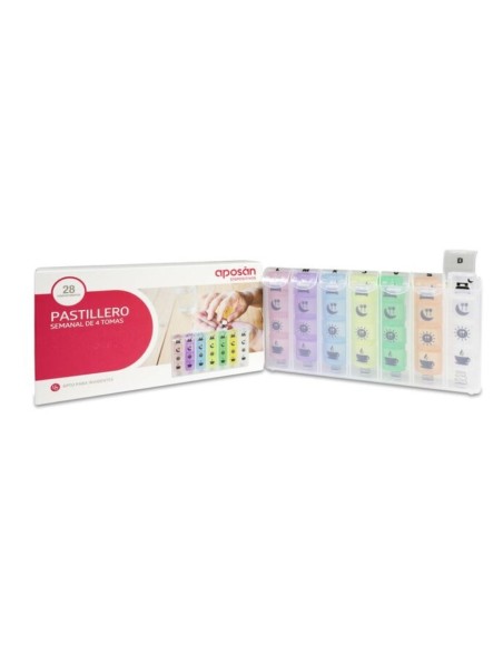 PASTILLERO SEMANAL APOSAN 4 TOMAS 28 COMPARTIMENTOS