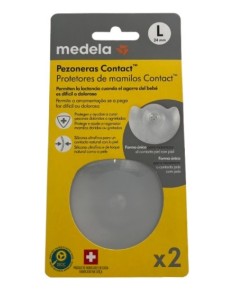 PEZONERA CONTACT MEDELA SILICONA TALLA L, 2 UNIDADES