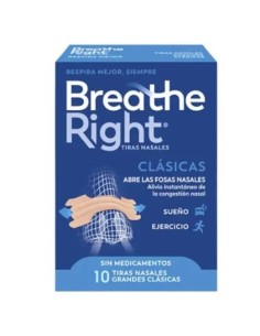 BREATHE RIGHT COLOR PIEL TALLA GRANDE 10 UNIDADES
