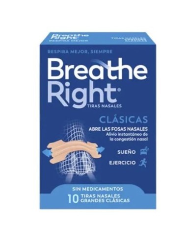 BREATHE RIGHT COLOR PIEL TALLA GRANDE 10 UNIDADES