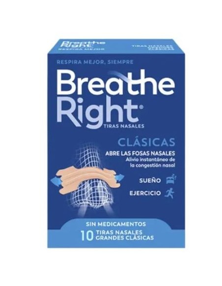 BREATHE RIGHT COLOR PIEL TALLA GRANDE 10 UNIDADES
