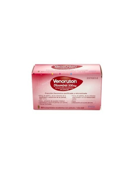 VENORUTON DIOSMINA 500 mg 60 COMPRIMIDOS RECUBIERTOS