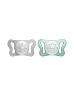 CHICCO CHUPETE SILICONA PHYSIOFORMA LIGHT LUMINOSO 0 - 2 MESES 2 UNIDADES (MICRO GLOW)