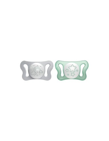 CHICCO CHUPETE SILICONA PHYSIOFORMA LIGHT LUMINOSO 0 - 2 MESES 2 UNIDADES (MICRO GLOW)