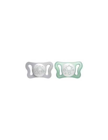 CHICCO CHUPETE SILICONA PHYSIOFORMA LIGHT LUMINOSO 0 - 2 MESES 2 UNIDADES (MICRO GLOW)