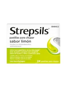 STREPSILS 24 PASTILLAS PARA CHUPAR (SABOR LIMON)