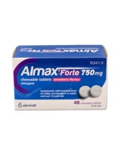 ALMAX FORTE 750 mg 48 COMPRIMIDOS MASTICABLES SABOR FRESA