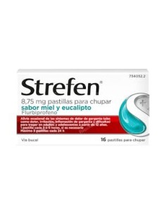 STREFEN 8,75 mg 16 PASTILLAS PARA CHUPAR (SABOR MIEL Y EUCALIPTO)