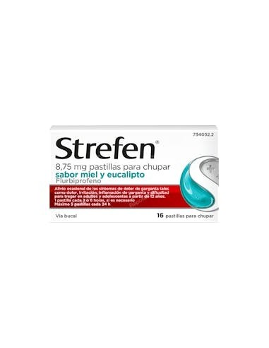 STREFEN 8,75 mg 16 PASTILLAS PARA CHUPAR (SABOR MIEL Y EUCALIPTO)