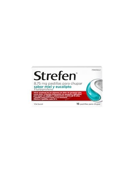 STREFEN 8,75 mg 16 PASTILLAS PARA CHUPAR (SABOR MIEL Y EUCALIPTO)