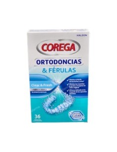 COREGA ORTODONCIAS & FERULAS  36 TABLETAS LIMPIADORAS