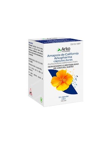 AMAPOLA DE CALIFORNIA ARKOPHARMA 300 mg 84 CAPSULAS