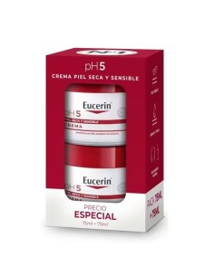 EUCERIN CREMA PIEL SECA Y SENSIBLE PH-5  75 ML + 75 ML