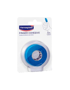 VENDA COHESIVA PARA DEDOS HANSAPLAST 1 UNIDAD 5 m x 2,5 cm COLOR AZUL