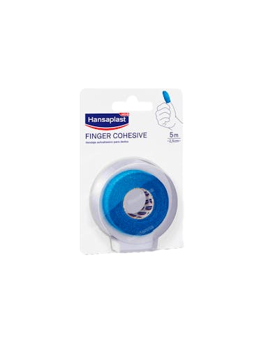 VENDA COHESIVA PARA DEDOS HANSAPLAST 1 UNIDAD 5 m x 2,5 cm COLOR AZUL