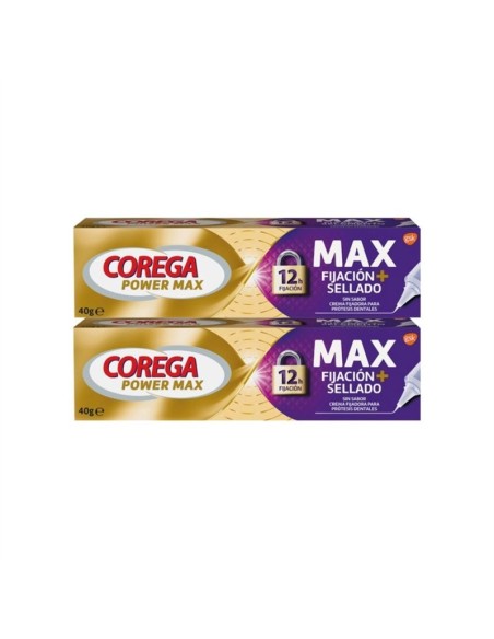 COREGA MAX FIJACION + SELLADO ADHESIVO PROTESIS DENTAL 2 ENVASES 40 g