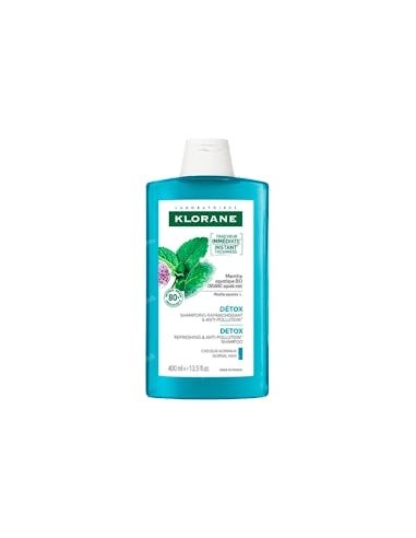 KLORANE DETOX CHAMPU REFRESCANTE & ANTI CONTAMINACION A LA MENTA AQUATIQUE 400 ml