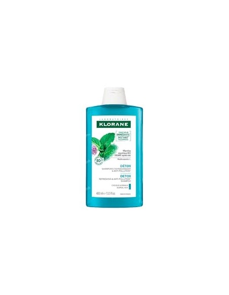 KLORANE DETOX CHAMPU REFRESCANTE & ANTI CONTAMINACION A LA MENTA AQUATIQUE 400 ml