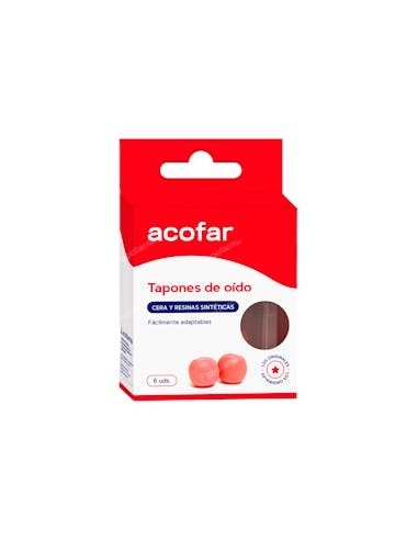 TAPONES OIDOS CERA Y RESINAS SINTETICAS ACOFAR 6 UNIDADES