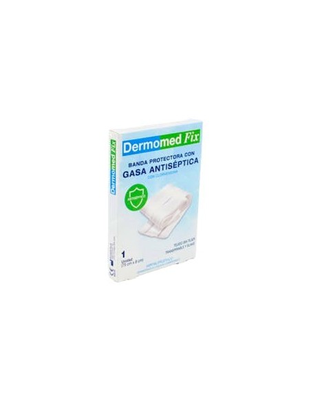 DERMOMED FIX BANDA PROTECTORA CON GASA ANTISEPTICA 1 UNIDAD 75 cm x 8 cm