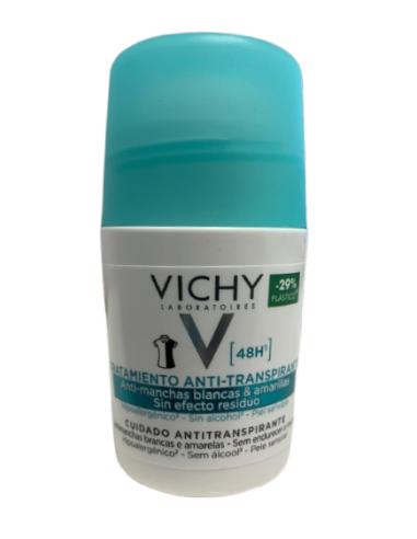 VICHY DESODORANTE ANTI-TRANSPIRANTE ANTI-MANCHAS ROLL ON 48H 50 ML