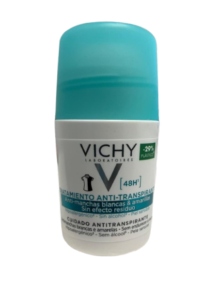 VICHY DESODORANTE ANTI-TRANSPIRANTE ANTI-MANCHAS ROLL ON 48H 50 ML