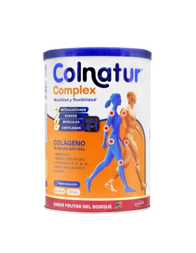 COLNATUR COMPLEX COLÁGENO ASIMILABLE PURO SABOR FRUTAS 341 GRAMOS