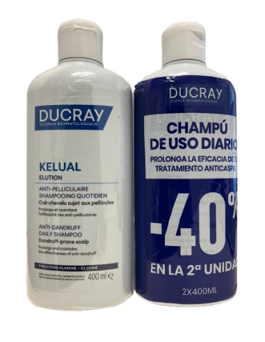 DUCRAY ELUCION CHAMPU DUPLO 400 ML x 2 ENVASES